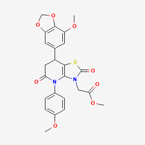 methyl [7-(7-methoxy-1,3-benzodioxol-5-yl)-4-(4-methoxyphenyl)-2,5-dioxo-4,5,6,7-tetrahydro[1,3]thiazolo[4,5-b]pyridin-3(2H)-yl]acetate