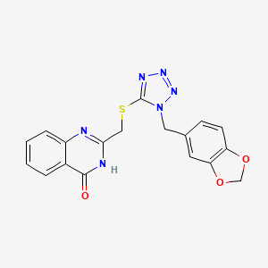 2-({[1-(1,3-benzodioxol-5-ylmethyl)-1H-tetrazol-5-yl]sulfanyl}methyl)quinazolin-4(1H)-one