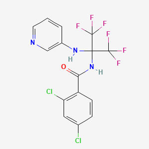 molecular formula C15H9Cl2F6N3O B15001379 2,4-dichloro-N-[1,1,1,3,3,3-hexafluoro-2-(pyridin-3-ylamino)propan-2-yl]benzamide 