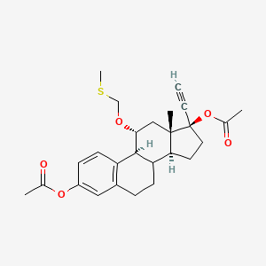 (8xi,11alpha,17beta)-17-Ethynyl-11-[(methylsulfanyl)methoxy]estra-1,3,5(10)-triene-3,17-diyl diacetate