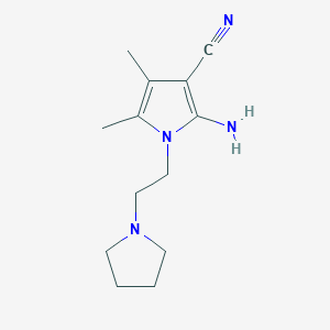 molecular formula C13H20N4 B15001421 2-amino-4,5-dimethyl-1-[2-(pyrrolidin-1-yl)ethyl]-1H-pyrrole-3-carbonitrile 