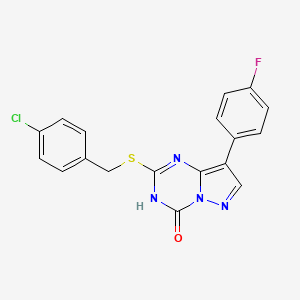 2-((4-chlorobenzyl)thio)-8-(4-fluorophenyl)pyrazolo[1,5-a][1,3,5]triazin-4(3H)-one