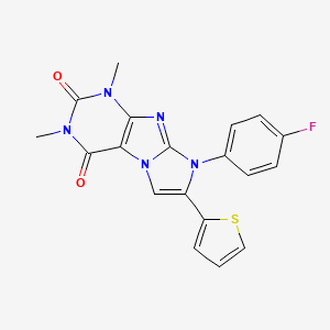 molecular formula C19H14FN5O2S B15001434 8-(4-fluorophenyl)-1,3-dimethyl-7-(thiophen-2-yl)-1H-imidazo[2,1-f]purine-2,4(3H,8H)-dione 