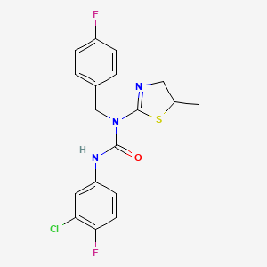 molecular formula C18H16ClF2N3OS B15001437 3-(3-Chloro-4-fluorophenyl)-1-(4-fluorobenzyl)-1-(5-methyl-4,5-dihydro-1,3-thiazol-2-yl)urea 