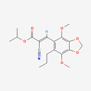 propan-2-yl (2E)-2-cyano-3-(4,7-dimethoxy-6-propyl-1,3-benzodioxol-5-yl)prop-2-enoate