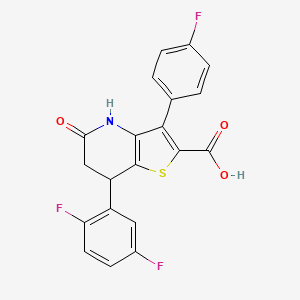 molecular formula C20H12F3NO3S B15001457 7-(2,5-Difluorophenyl)-3-(4-fluorophenyl)-5-oxo-4,5,6,7-tetrahydrothieno[3,2-b]pyridine-2-carboxylic acid 