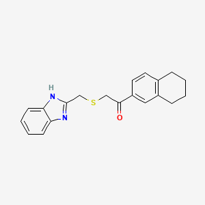 molecular formula C20H20N2OS B15001479 2-[(1H-benzimidazol-2-ylmethyl)sulfanyl]-1-(5,6,7,8-tetrahydronaphthalen-2-yl)ethanone 