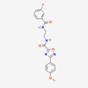 N-(2-{[(3-fluorophenyl)carbonyl]amino}ethyl)-3-(4-methoxyphenyl)-1,2,4-oxadiazole-5-carboxamide