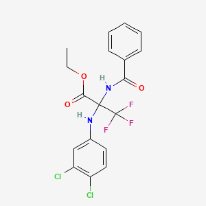 molecular formula C18H15Cl2F3N2O3 B15001487 ethyl 2-[(3,4-dichlorophenyl)amino]-3,3,3-trifluoro-N-(phenylcarbonyl)alaninate 