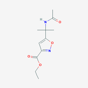 3-Isoxazolecarboxylic acid, 5-[1-(acetylamino)-1-methylethyl]-, ethyl ester