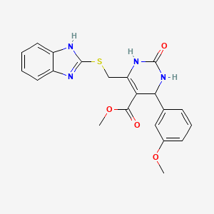 molecular formula C21H20N4O4S B15001538 methyl 6-[(1H-benzimidazol-2-ylsulfanyl)methyl]-4-(3-methoxyphenyl)-2-oxo-1,2,3,4-tetrahydropyrimidine-5-carboxylate 