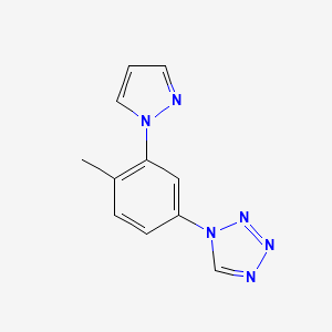 molecular formula C11H10N6 B15001556 1-[4-methyl-3-(1H-pyrazol-1-yl)phenyl]-1H-tetrazole 