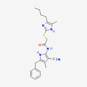 molecular formula C23H27N5OS B15001568 N-(5-benzyl-3-cyano-4-methyl-1H-pyrrol-2-yl)-2-[(5-butyl-4-methyl-1H-imidazol-2-yl)sulfanyl]acetamide 