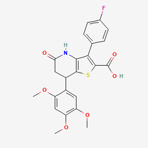 3-(4-Fluorophenyl)-5-oxo-7-(2,4,5-trimethoxyphenyl)-4,5,6,7-tetrahydrothieno[3,2-b]pyridine-2-carboxylic acid