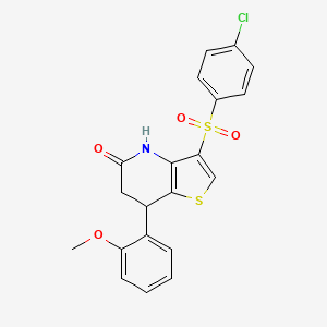 molecular formula C20H16ClNO4S2 B15001590 3-[(4-chlorophenyl)sulfonyl]-7-(2-methoxyphenyl)-6,7-dihydrothieno[3,2-b]pyridin-5(4H)-one 