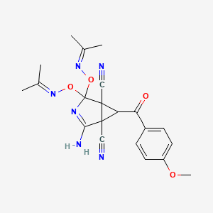 2-Amino-6-[(4-methoxyphenyl)carbonyl]-4,4-bis[(propan-2-ylideneamino)oxy]-3-azabicyclo[3.1.0]hex-2-ene-1,5-dicarbonitrile