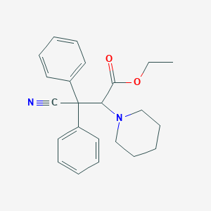 molecular formula C23H26N2O2 B15001610 Ethyl 3-cyano-3,3-diphenyl-2-(piperidin-1-yl)propanoate 