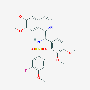 N-[(6,7-dimethoxyisoquinolin-1-yl)(3,4-dimethoxyphenyl)methyl]-3-fluoro-4-methoxybenzenesulfonamide