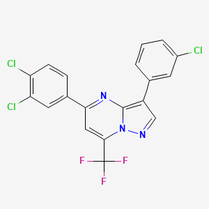 molecular formula C19H9Cl3F3N3 B15001618 3-(3-Chlorophenyl)-5-(3,4-dichlorophenyl)-7-(trifluoromethyl)pyrazolo[1,5-a]pyrimidine 