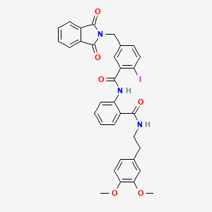 N-(2-{[2-(3,4-dimethoxyphenyl)ethyl]carbamoyl}phenyl)-5-[(1,3-dioxo-1,3-dihydro-2H-isoindol-2-yl)methyl]-2-iodobenzamide