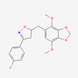 5-{[3-(4-Fluorophenyl)-4,5-dihydro-5-isoxazolyl]methyl}-7-methoxy-1,3-benzodioxol-4-yl methyl ether