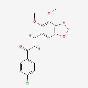 molecular formula C18H15ClO5 B15001664 1-(4-Chlorophenyl)-3-(6,7-dimethoxy-2H-1,3-benzodioxol-5-yl)prop-2-en-1-one 