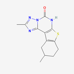 molecular formula C13H14N4OS B15001688 2,10-dimethyl-8,9,10,11-tetrahydro[1]benzothieno[3,2-e][1,2,4]triazolo[1,5-c]pyrimidin-5(6H)-one 