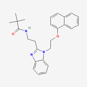 molecular formula C26H29N3O2 B15001692 2,2-dimethyl-N-(2-{1-[2-(naphthalen-1-yloxy)ethyl]-1H-benzimidazol-2-yl}ethyl)propanamide 