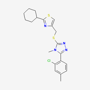 3-(2-chloro-4-methylphenyl)-5-{[(2-cyclohexyl-1,3-thiazol-4-yl)methyl]sulfanyl}-4-methyl-4H-1,2,4-triazole