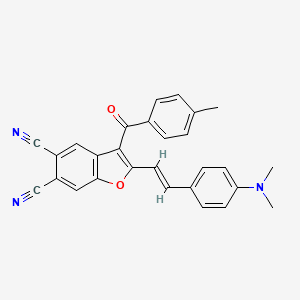 molecular formula C28H21N3O2 B15001707 2-{(E)-2-[4-(dimethylamino)phenyl]ethenyl}-3-[(4-methylphenyl)carbonyl]-1-benzofuran-5,6-dicarbonitrile 