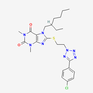 8-({2-[5-(4-chlorophenyl)-2H-tetrazol-2-yl]ethyl}sulfanyl)-7-(2-ethylhexyl)-1,3-dimethyl-3,7-dihydro-1H-purine-2,6-dione