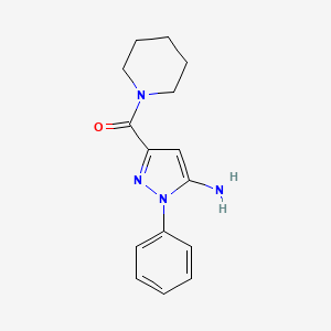 molecular formula C15H18N4O B1500173 (5-Amino-1-phenyl-1H-pyrazol-3-YL)(piperidin-1-YL)methanone CAS No. 1076197-30-2