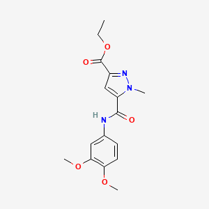 molecular formula C16H19N3O5 B15001741 ethyl 5-[(3,4-dimethoxyphenyl)carbamoyl]-1-methyl-1H-pyrazole-3-carboxylate 