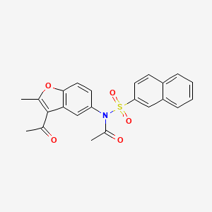 N-(3-acetyl-2-methyl-1-benzofuran-5-yl)-N-(naphthalen-2-ylsulfonyl)acetamide