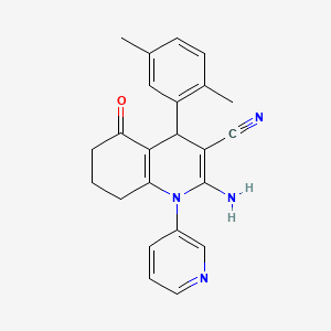 molecular formula C23H22N4O B15001754 2-Amino-4-(2,5-dimethylphenyl)-5-oxo-1-(pyridin-3-yl)-1,4,5,6,7,8-hexahydroquinoline-3-carbonitrile 