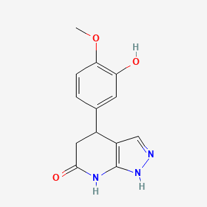 molecular formula C13H13N3O3 B15001759 4-(3-hydroxy-4-methoxyphenyl)-1,4,5,7-tetrahydro-6H-pyrazolo[3,4-b]pyridin-6-one 