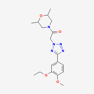 1-(2,6-dimethylmorpholin-4-yl)-2-[5-(3-ethoxy-4-methoxyphenyl)-2H-tetrazol-2-yl]ethanone