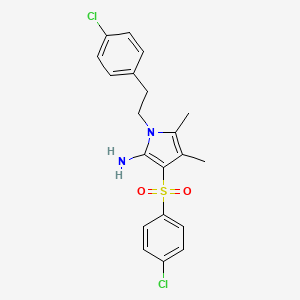 1-[2-(4-chlorophenyl)ethyl]-3-[(4-chlorophenyl)sulfonyl]-4,5-dimethyl-1H-pyrrol-2-amine