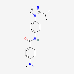 molecular formula C21H24N4O B15001806 4-(dimethylamino)-N-{4-[2-(propan-2-yl)-1H-imidazol-1-yl]phenyl}benzamide 