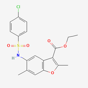 Ethyl 5-{[(4-chlorophenyl)sulfonyl]amino}-2,6-dimethyl-1-benzofuran-3-carboxylate