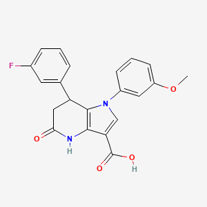 molecular formula C21H17FN2O4 B15001849 7-(3-fluorophenyl)-1-(3-methoxyphenyl)-5-oxo-4,5,6,7-tetrahydro-1H-pyrrolo[3,2-b]pyridine-3-carboxylic acid 