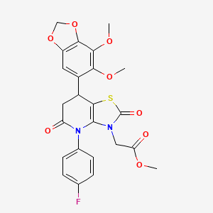 methyl [7-(6,7-dimethoxy-1,3-benzodioxol-5-yl)-4-(4-fluorophenyl)-2,5-dioxo-4,5,6,7-tetrahydro[1,3]thiazolo[4,5-b]pyridin-3(2H)-yl]acetate