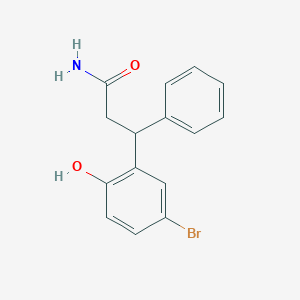 molecular formula C15H14BrNO2 B15001876 3-(5-Bromo-2-hydroxyphenyl)-3-phenylpropanamide 