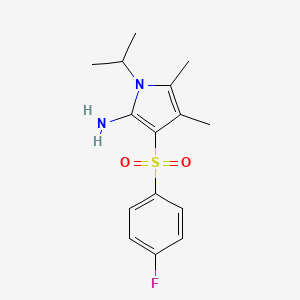 3-[(4-fluorophenyl)sulfonyl]-1-isopropyl-4,5-dimethyl-1H-pyrrol-2-amine