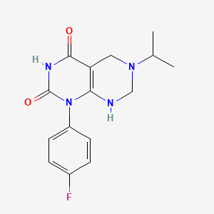 molecular formula C15H17FN4O2 B15001950 Pyrimido[4,5-d]pyrimidine-2,4(1H,3H)-dione, 1-(4-fluorophenyl)-5,6,7,8-tetrahydro-6-(1-methylethyl)- 