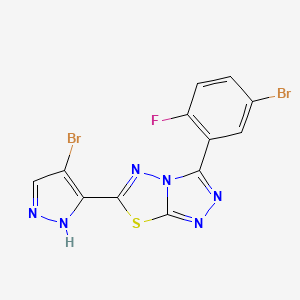 3-(5-bromo-2-fluorophenyl)-6-(4-bromo-1H-pyrazol-5-yl)[1,2,4]triazolo[3,4-b][1,3,4]thiadiazole