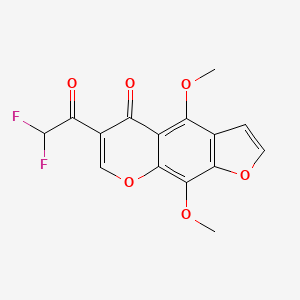 molecular formula C15H10F2O6 B15001973 6-Difluoroacetyl-4,9-dimethoxy-5H-furo-[3,2-G]-chromene-5-one 