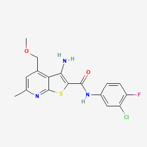 molecular formula C17H15ClFN3O2S B15001979 3-amino-N-(3-chloro-4-fluorophenyl)-4-(methoxymethyl)-6-methylthieno[2,3-b]pyridine-2-carboxamide 