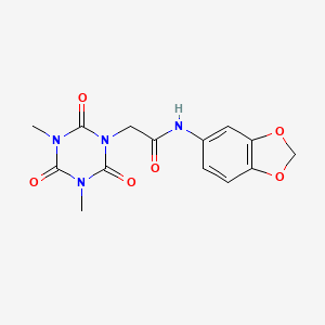 N-(1,3-benzodioxol-5-yl)-2-(3,5-dimethyl-2,4,6-trioxo-1,3,5-triazinan-1-yl)acetamide