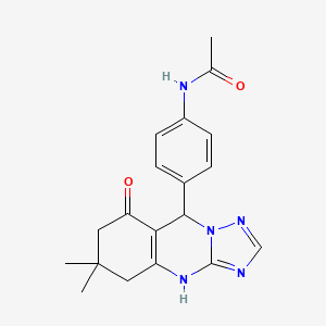 N-[4-(6,6-dimethyl-8-oxo-4,5,6,7,8,9-hexahydro[1,2,4]triazolo[5,1-b]quinazolin-9-yl)phenyl]acetamide